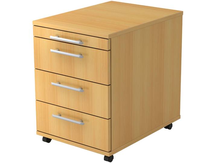 Rollcontainer Office buche Holzwerkstoff B 42.8 H 59 cm
