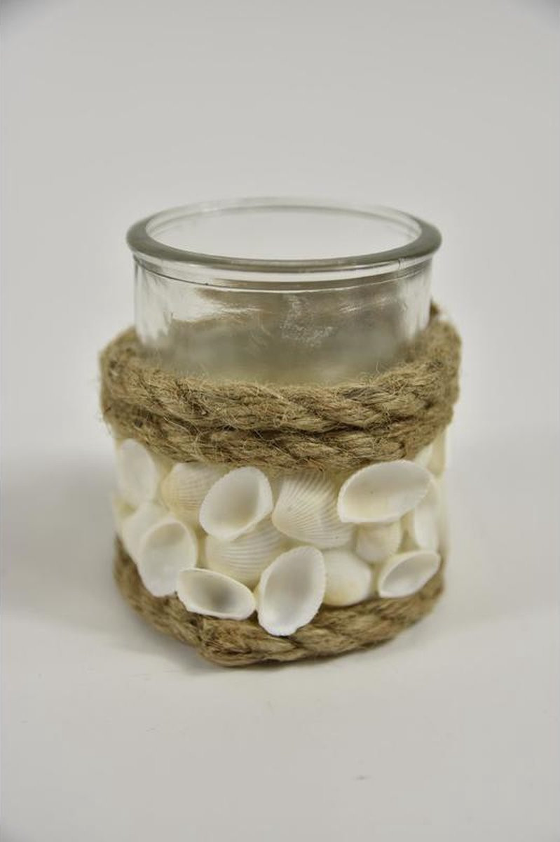 Maritieme Tealight Holder Shells Natural D12 H10cm