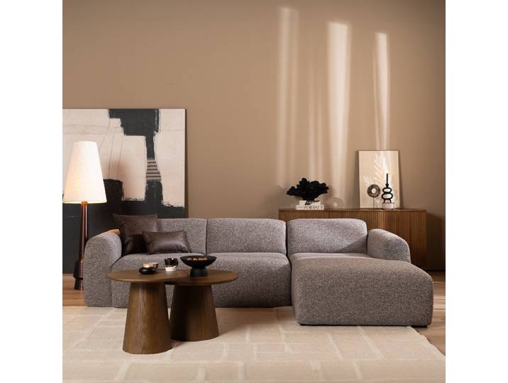 Bronx71 Ecksofa Maine Bouclé braun/grau rechts