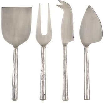 Saro Lifestyle Textured Design Modern Style Stainless Steel Cheese Cutlery - Set of 4 - Silver