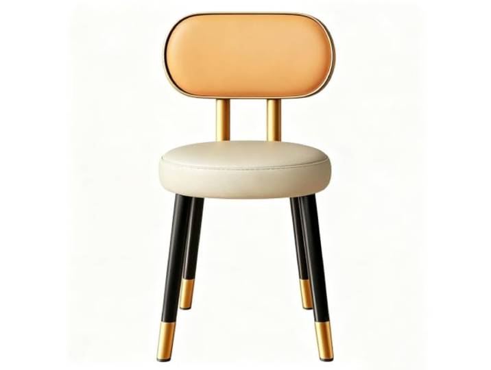 FCZVWPR Gepolsterter Runder Esszimmerstuhl Mit Rückenlehne, Schminkhocker Robuster Beistellstuhl, Weicher Runder Sitzhocker, For Küche, Wohnzimmer(Orange+Gray)