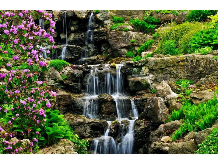 Fototapete PAPERMOON Cascading Waterfall , bunt, B:2m L:1,49m, Vlies, Tapeten, Fototapete