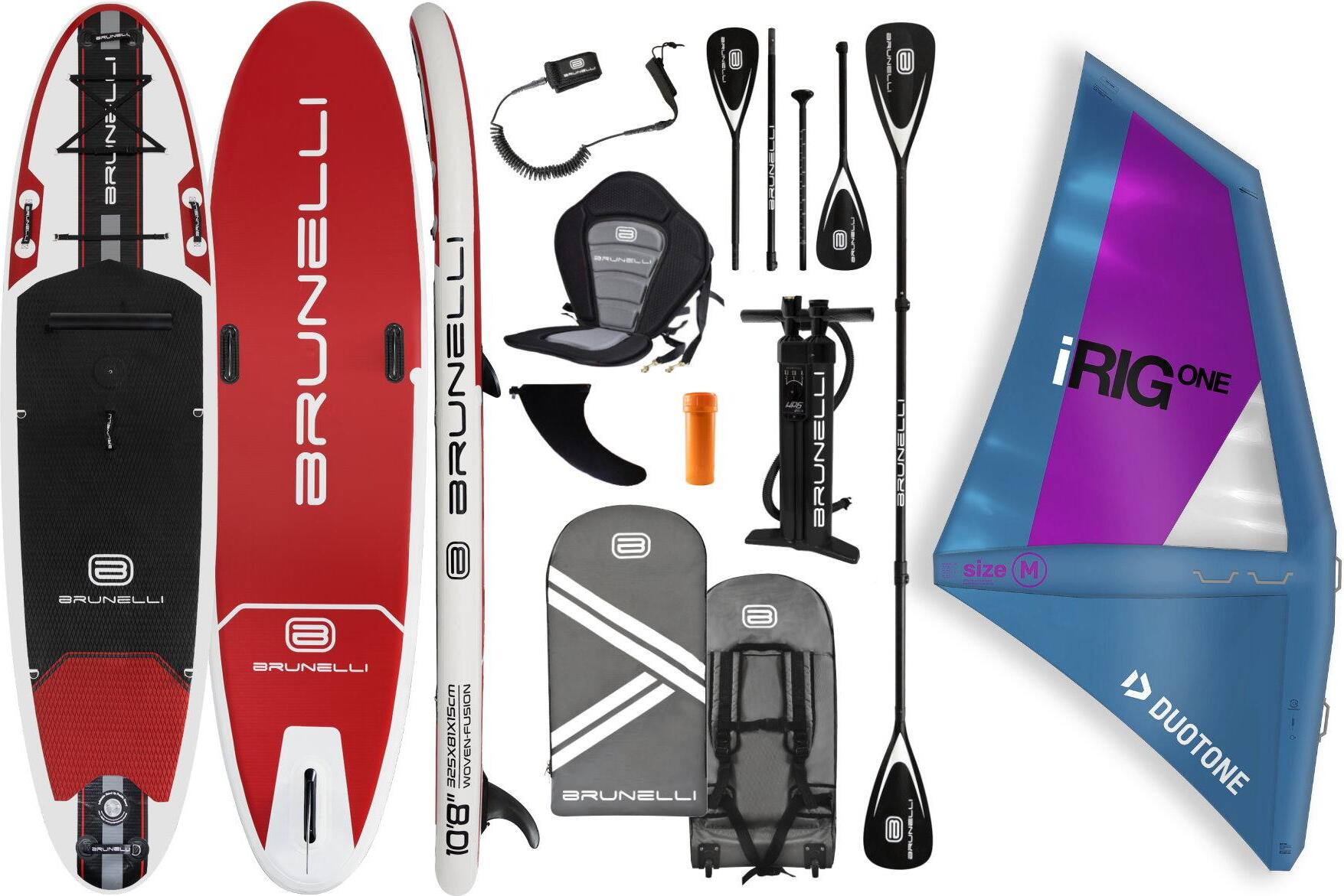 BRUNELLI 10.8 Windsurf iSUP Board aufblasbar Stand Up Paddle iRIG M Segel SET SUP Board
