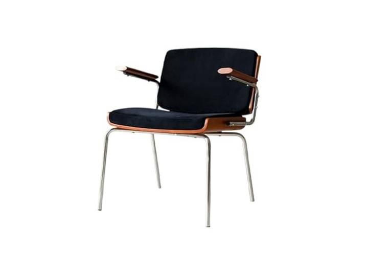 tDZP7yWpc Küchenstühle Mid Century Esszimmerstühle mit Holzhandlauf, Samtgepolsterter Sessel, Moderne Küchenstühle for Schlafzimmer, Wohnzimmer, Esszimmer(Schwarz)