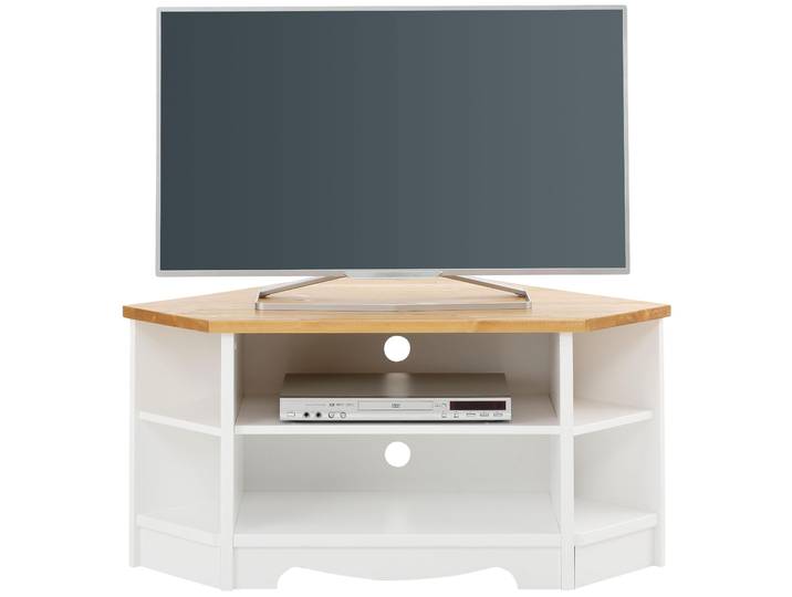 Lowboard GOODPRODUCT Trinidad, TV-Schrank, Eck-TV -Schrank , gold (weiß honigfarben), B:105cm H:51cm T:64cm, Sideboards, Lowboard, Kommode, Breite 105 cm, FSC zertifiziertes Massivholz