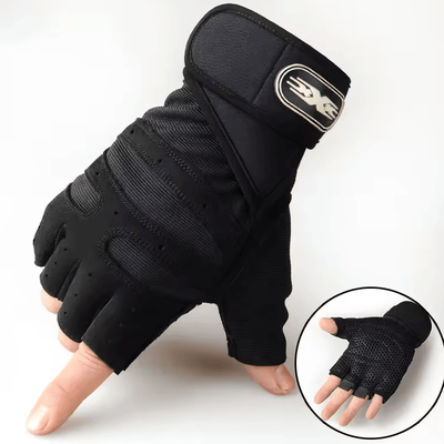 Inspire Curations PowerGrip Pro Gym Gloves Shockproof Weight Lifting Gloves With Wrist Support black m