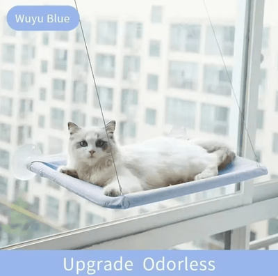 Inspire Curations CloudNest Ultra Soft Cat Window Hammock Bed For Cozy Sunbathing & Naptime blue 13.78inx21.65in