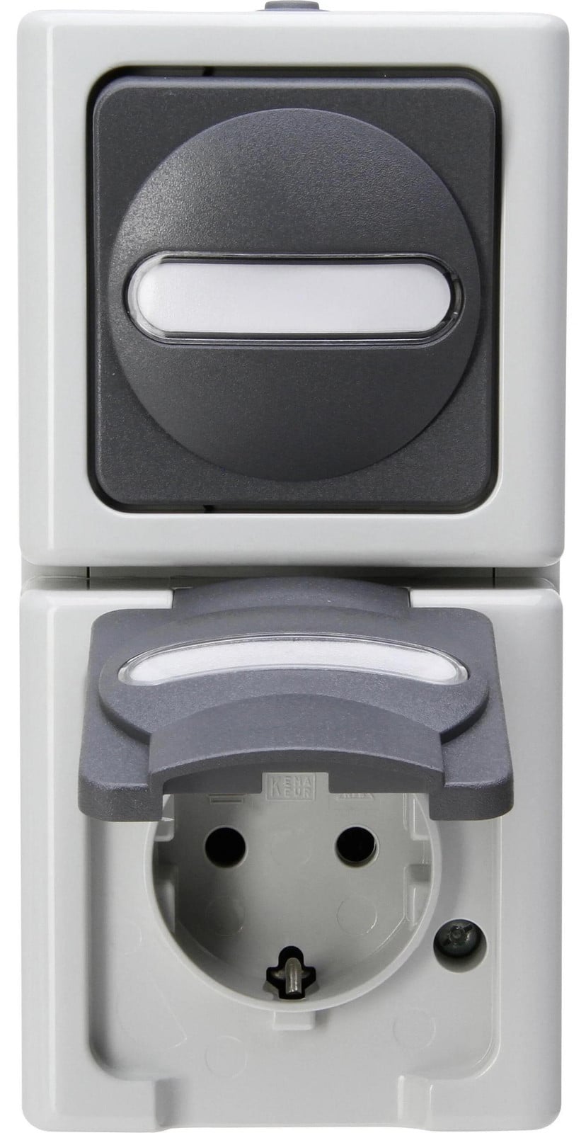 Kopp Combinatie van wisselcontactdoos en stopcontact, grijs