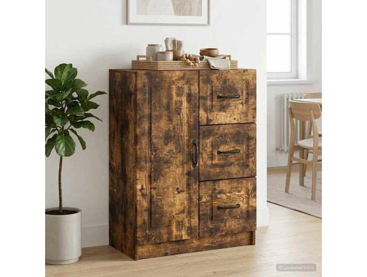 Moderne Buffet bahut pratique - Chêne fumé - 66x34 5x87 cm Bois d'ingénierie - Commode salon @FR 4895