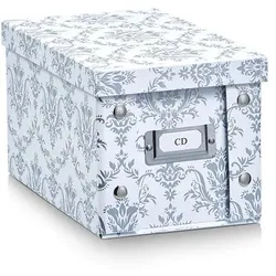Aufbewahrungsbox CD - Vintage 28 x 16,5 cm Papier Grau, Weiß Grau /