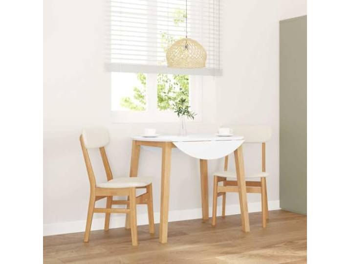 HEFZGDB Esszimmerstühle mit Kissen 2 STK. Massivholz Gummibaum Ergonomische Rückenlehne für Komfort und Stabilität