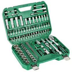 Steckschlüsselsatz 1/2 ̋ 1/4 ̋ BMC Koffer 94 Teile Ratsche 72T Cr-V Steckschlüssel STALCO S011100094