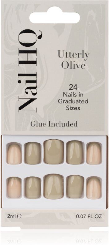 Nail HQ Square false nails Utterly Olive 24 pc