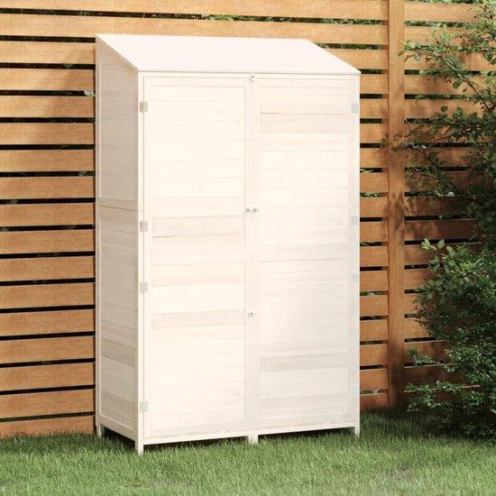 Famanu Gartenhaus aus Holz, robustes Massivholz, 102x52x174,5 cm, Weiß