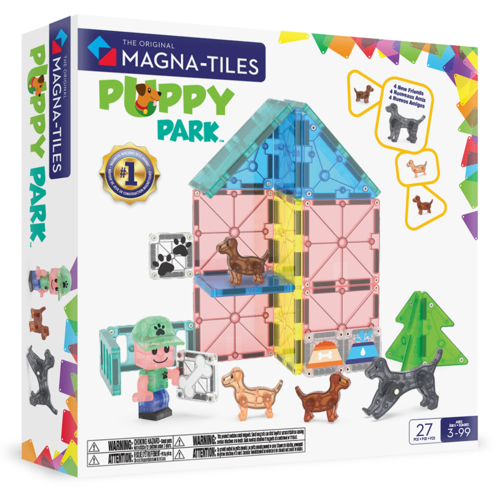 Magna Tiles Magnetische bouwset Puppy Park, 27 onderdelen