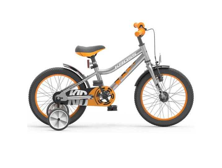 Kinderfahrrad, Orange, Silberfarben, Weiß, Metall, 25x30x55 cm, unisex, Freizeit & Co, Sport & Fitness, Fahrräder, Kinderfahrräder