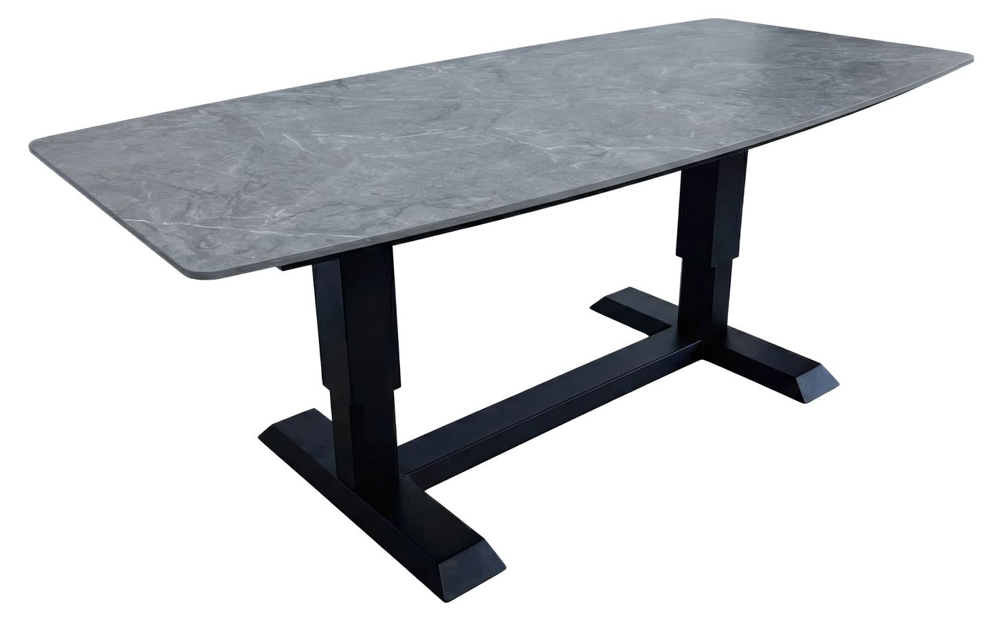 Gartentisch Malte Lifttisch Esstisch 180x90cm Aluminium/sintered stone Anthrazit