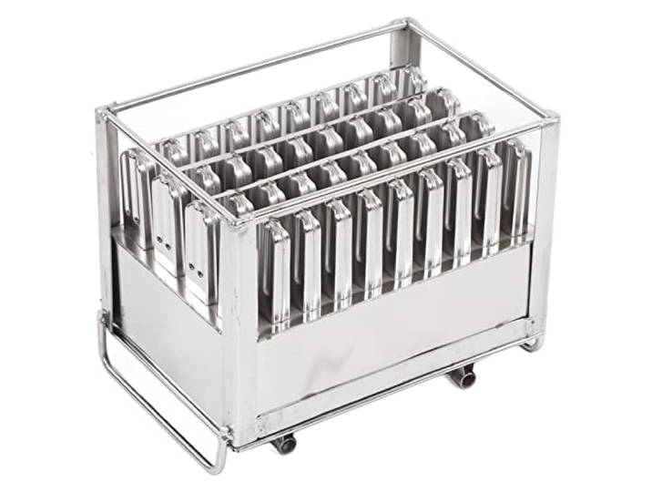 Eis am Stiel-Maker aus Edelstahl, DIY-Eisbar-Form 40 Stück Popsicle-Formen mit quadratischem Rand Schnell gefrierender Eiscreme-Popcical-Maker, Kommerzielle Eismaschine
