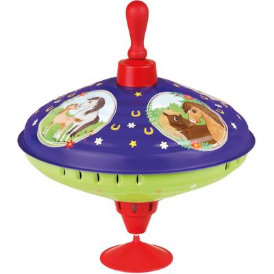 Brummkreisel LENA "Pferdetraum", grün (grün, lila), Kreisel, KinderH:21cm Ø:19cm, Blech, Made in Europe, H:21cm Ø:19cm