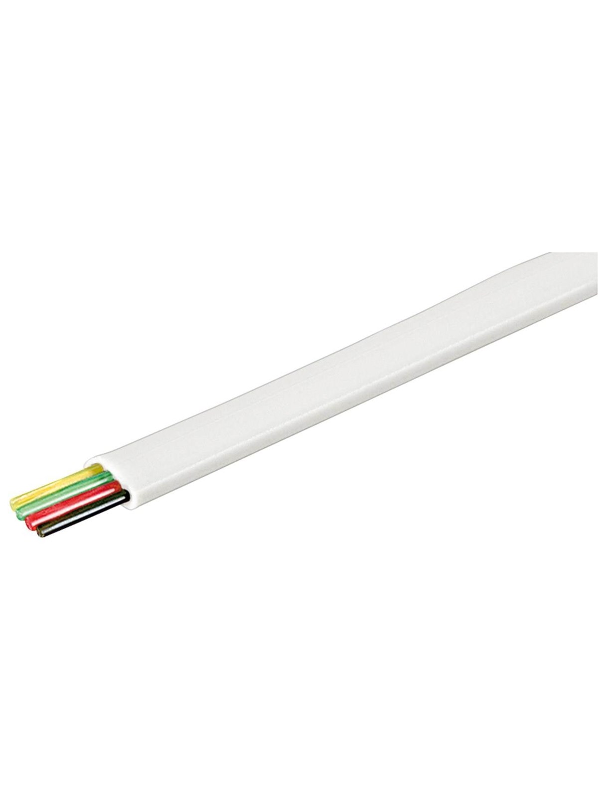 Pro Telephone flat cables 4-core 100 m reel AWG 28. - Weiß - 100m