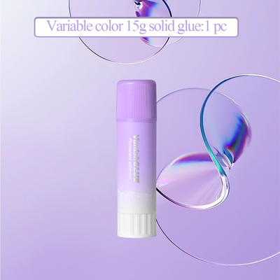 1PCS, 3PCS, 6PCS Purple Solid Glue Stick PVP Color Changing Glue, High Viscosity Student Stationery, School Supplies 1pc 15g