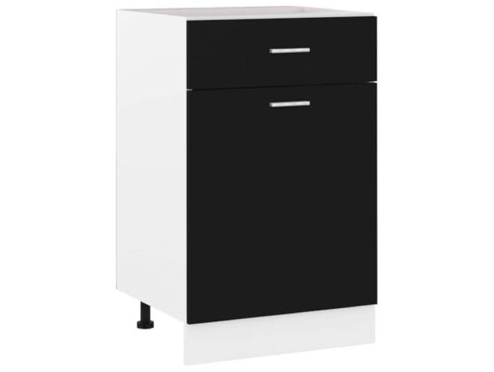 fsahslih Schubunterschrank Lyon Schwarz 50x46x81,5 cm Holzwerkstoff Praktischer Küchenschrank mit Schublade und Tür für kompakten Stauraum in der Küche oder Speisekammer.