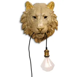 KARE DESIGN Wandleuchte Animal Tiger Head Polyresin Gold