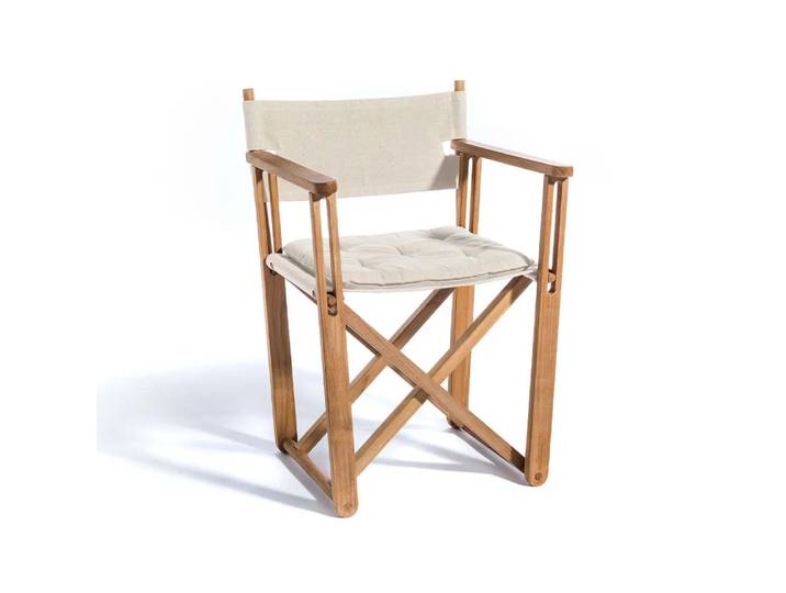 Skargaarden Kryss Dining Sessel Sunbrella Heritage Papyrus beige, Teak