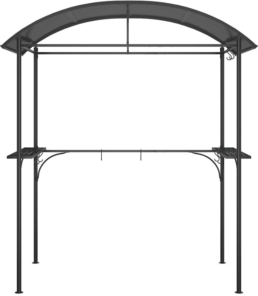 vidaXL Gazebo BBQ et étagères latérales anthracite 220x115x230cm acier