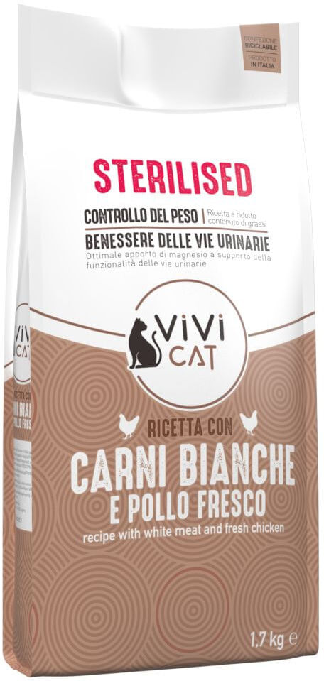 Kit Risparmio 2x1.7KG Vivi Cat STERILISED CARNI BIANCHE