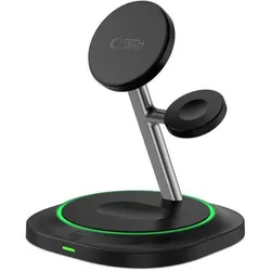 Tech-Protect QI15W-A46 3in1 Magnetic MagSafe Inductive Charger - Black (15 W), Wireless Charger, Schwarz