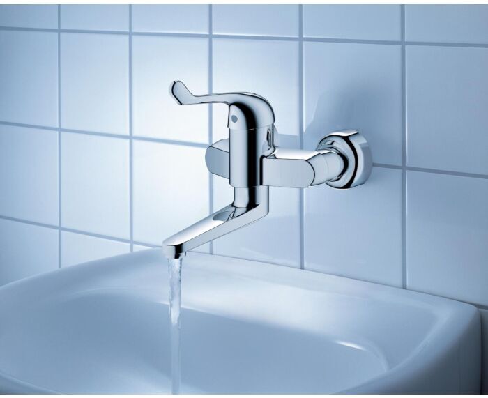 Grohe Euroeco Special Waschtisch Armatur 32792000 chrom, Ausladung 196mm, Wandmontage