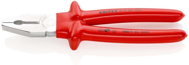 Pince universelle L. 250 mm chromé isolé immers. VDE 60 HRC KNIPEX (03 07 250)