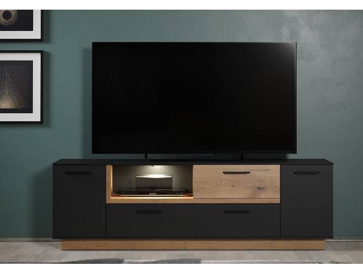 TV-Lowboard Synnax , anthrazit grau / Coast Evoke Eiche