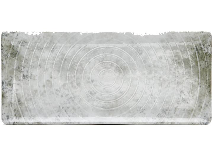 Servierplatte VAN WELL Platte Korfu, rechteckig, 6 Stück , grau, B:13cm H:1,5cm L:29cm, Porzellan, Servierplatten, Servierplatte, spülmaschinen- und mikrowellengeeignet
