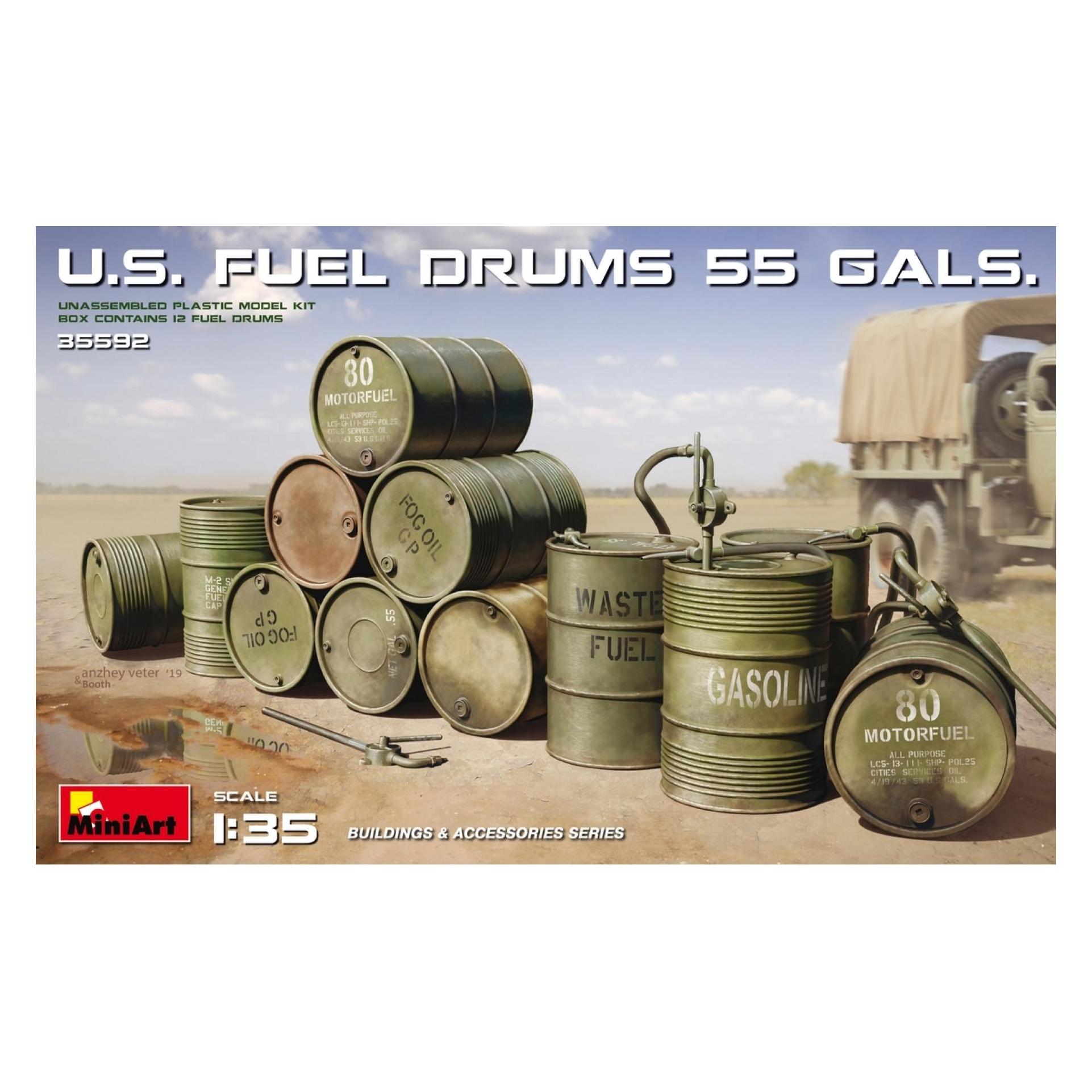 Mini art U.S. Fuel Drums (55 Gals.) (35592)