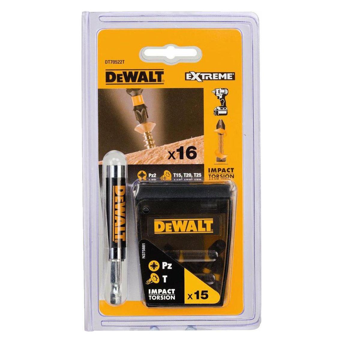 DeWalt DT70522T-QZ - Juego de puntas de atornillado Impact Torsion (16 piezas) (DT70522T-QZ)