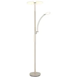 LED Stehleuchte Stehlampe Arbeitszimmerleuchte Touchdimmer Sand Metall H 183 cm
