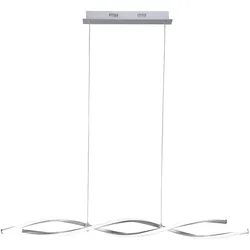 LED Pendelleuchte, wellenförmig, stahlfarben, warmweiß, kürzbar