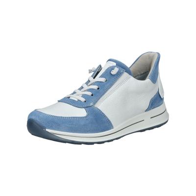 Sneaker ARA "Ara Sneaker Veloursleder", Damen, Gr. 38, blau (blau, weiß), Veloursleder, Schuhe Sneaker