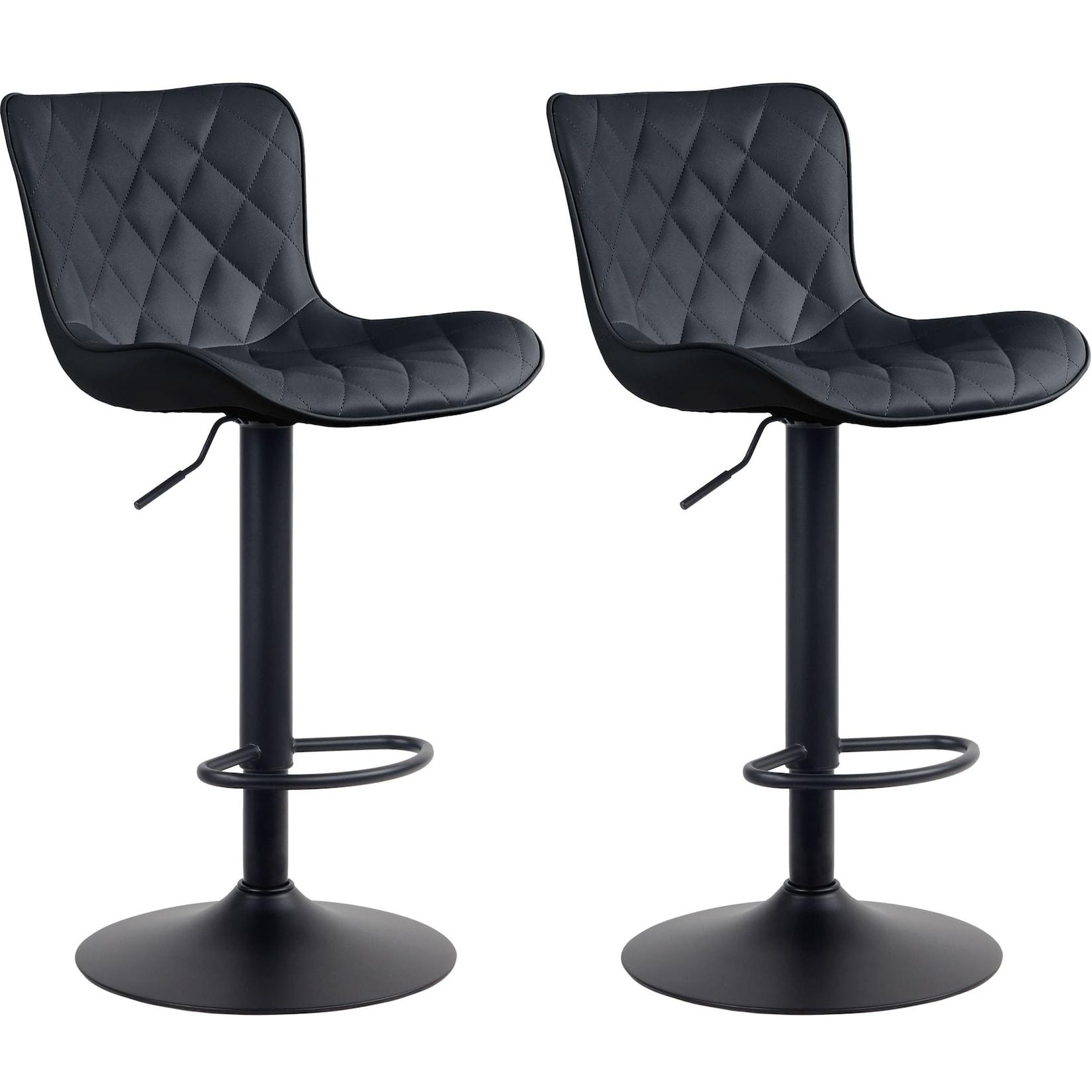CLP 2er Set Barhocker Emma - Höhenverstellbare Barstühle - 360° Drehstühle Mit Rückenlehne Für Küche Und Bistro
