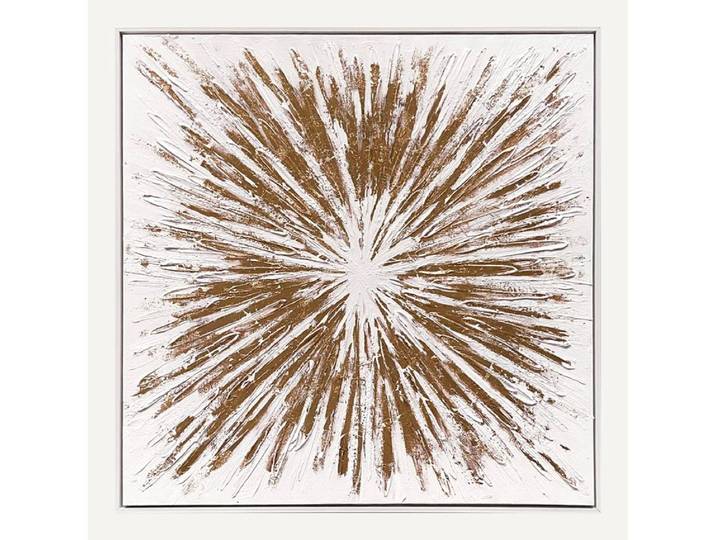 Toile 98x98 cm Eclat Doré et blanc