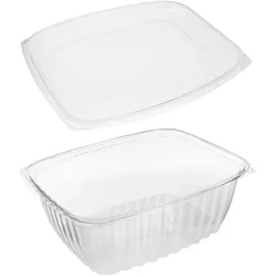MONOUSO - Plastickschale Kompostierbar PLA mit Deckel 1890ml (200 Stück)