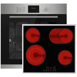 Böhme Einbauherdset mit Elektrobackofen , PKM Autarkes Glaskeramikkochfeld TouchControl