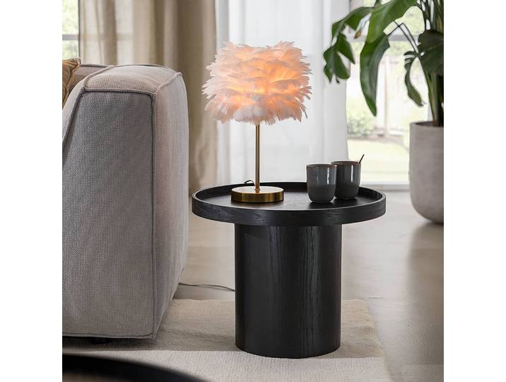 Tischleuchte FIORELLA Federn 20 x 20 x 40cm Gold Metall, Federn LED/Energiesparlampe/Halogen/Glühlampe E27