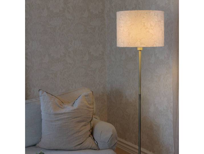 PR Home Stehlampe Amy, creme / amber, für Wohn- / Esszimmer, Textil / Stoff / Seide, Stehlampe