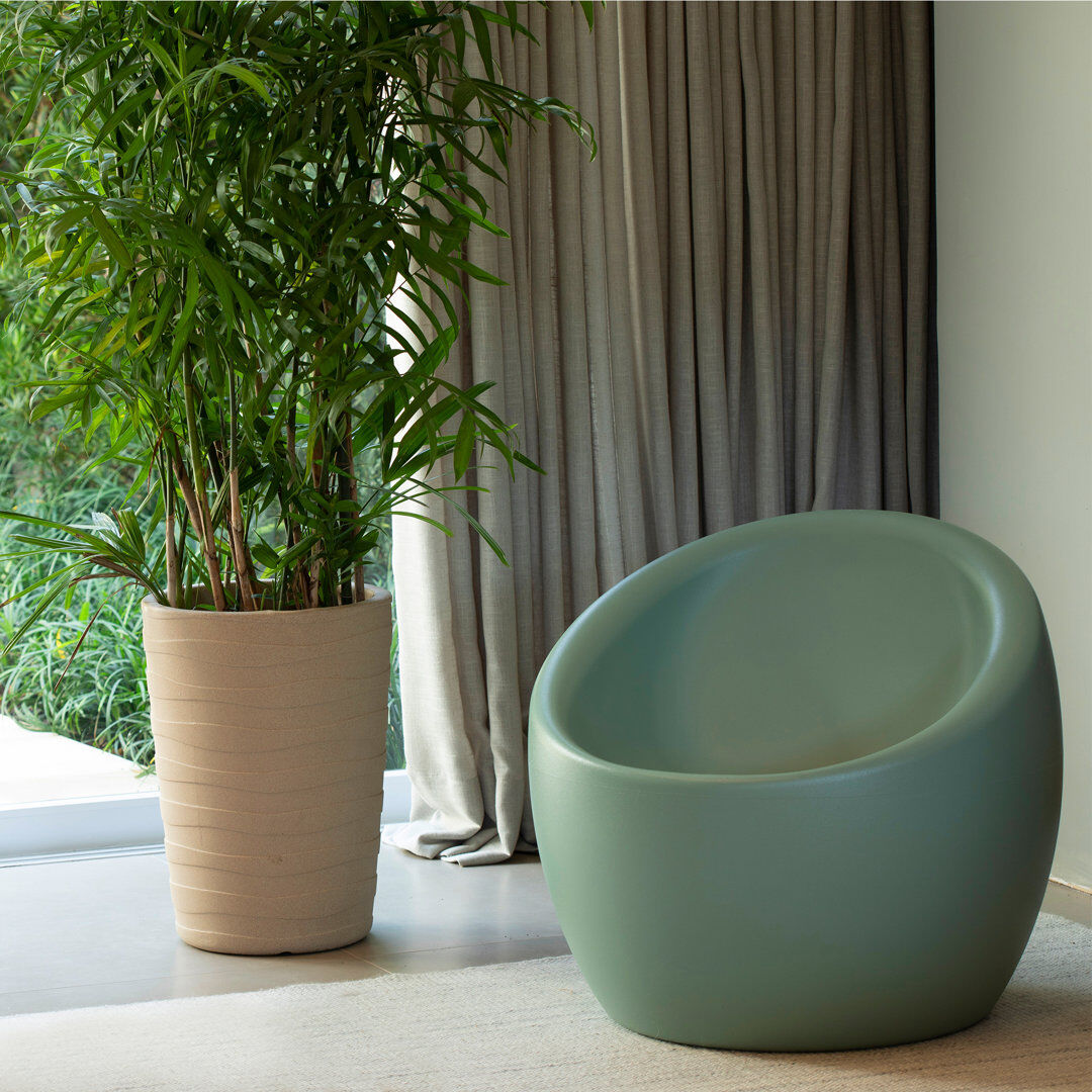 Tramontina Oca Polyethylene Lounge Chair Sage Green 64cm H X 69.5cm W X 69.5cm D