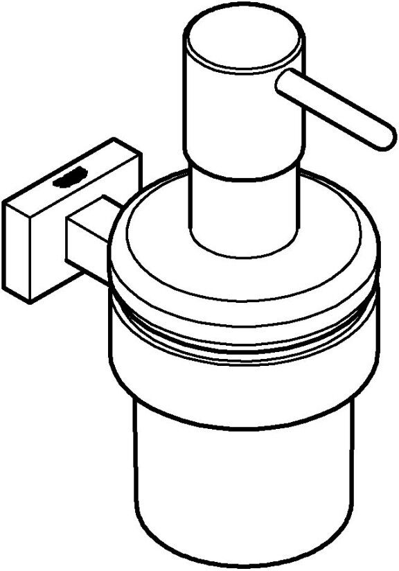 Grohe Seifenspender mit Halter Essentials Cube 40756 chrom, 40756001 40756001