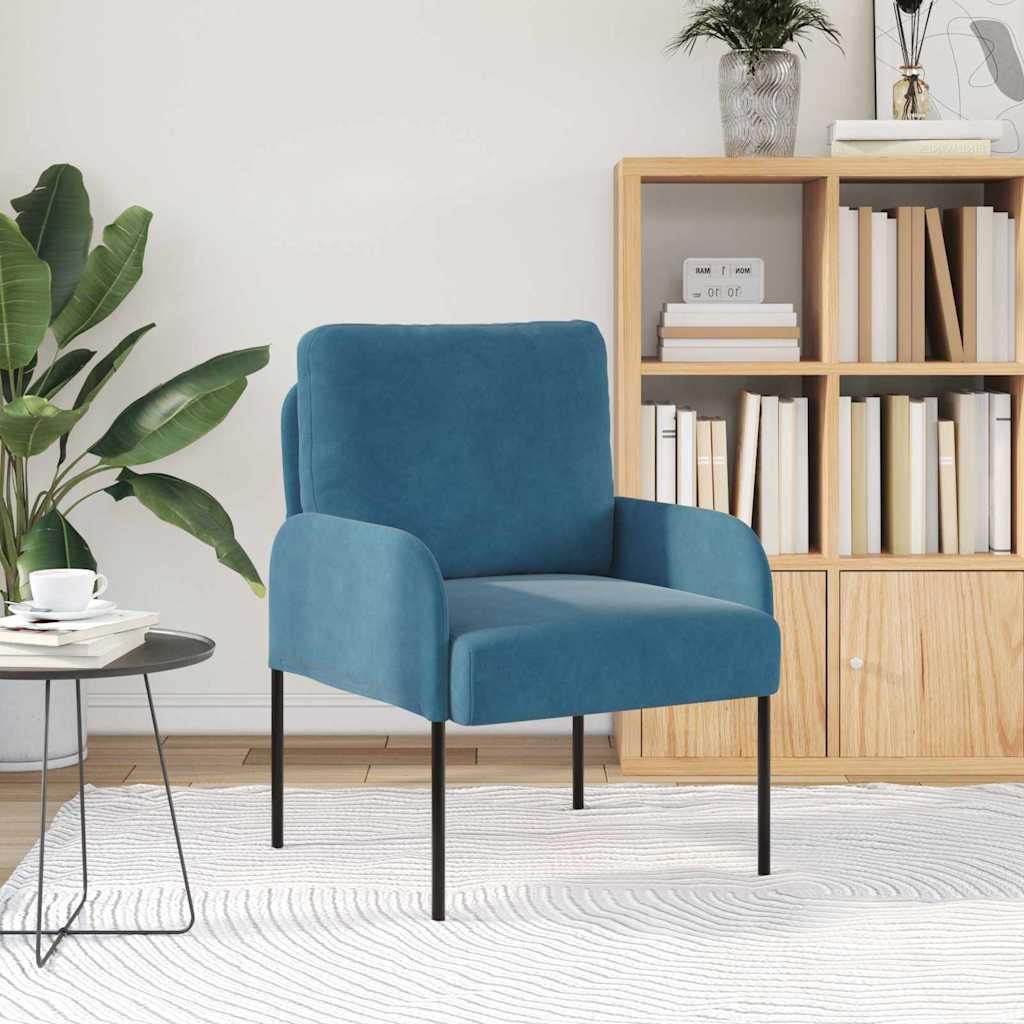 vidaXL Canapés avec coussin 55cm Bleu Contreplaqué