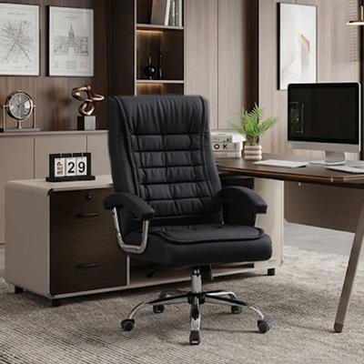 toswini Faux Leather High Back Office Chair with Spring Seat and Chrome Armrests